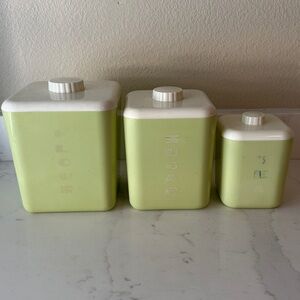 Vintage Mid Century Modern Lustro Ware  Canisters with Lids Set of 3
